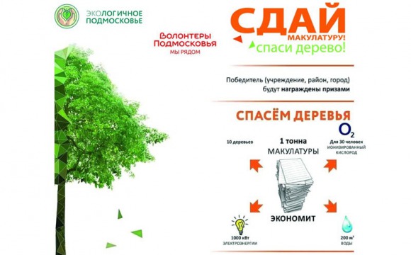 Акция «Сдай макулатуру – спаси дерево!» пройдет в Подмосковье
