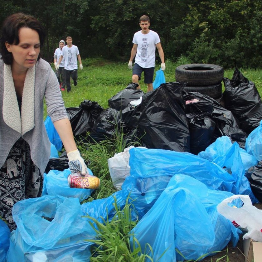 Более 100 мешков мусора собрали в ходе областной акции по раздельному сбору в Красногорске