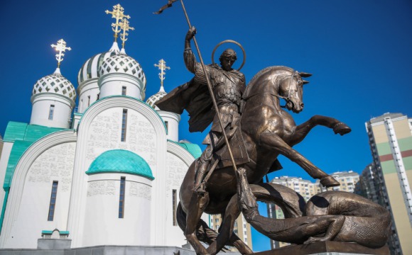 В Красногорске торжественно открыт памятник Георгию Победоносцу