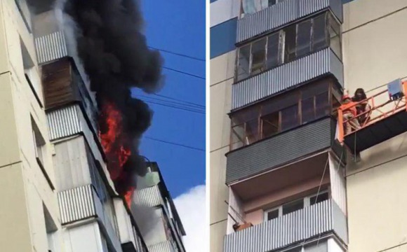 Рабочие, проводившие капитальный ремонт фасада в Видном, спасли из горящей квартиры семью из трех человек и эвакуировали несколько десятков человек при пожаре дома