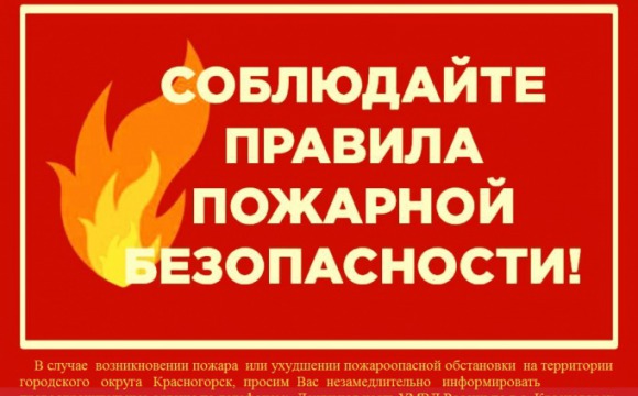 Полицейские УМВД России по г.о. Красногорск предупреждают о необходимости соблюдения правил пожарной безопасности