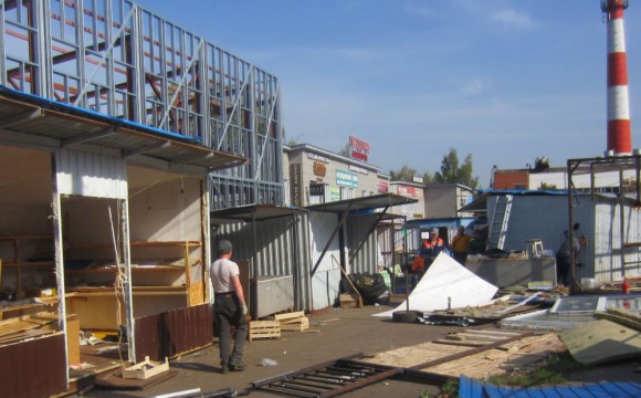 В Красногорске демонтировали незаконные торговые объекты
