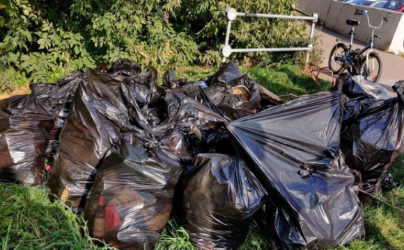 6 кубометров мусора собрали и вывезли на субботнике в Павшинской пойме