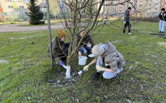 Учителя, воспитатели, школьники и детсадовцы -  образовательный блок и воспитанники в полном составе вышел на Всероссийский субботник