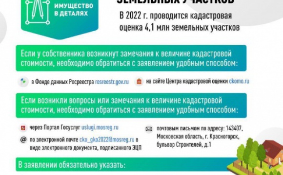 Красногорцы могут получить информацию  о проекте отчета об определении кадастровой стоимости в 2022 году