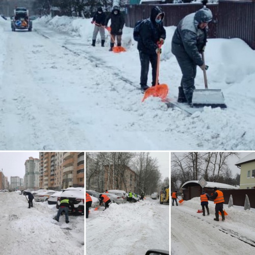 В Красногорске дорожные и коммунальные службы продолжают устранять последствия снегопада