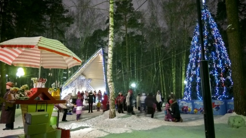 В детском городке "Сказочный" зажглась елочка