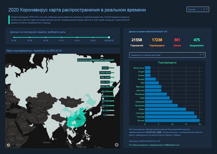 Программист из Красногорска создал интерактивную карту распространения коронавируса