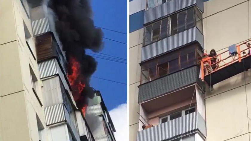 Рабочие, проводившие капитальный ремонт фасада в Видном, спасли из горящей квартиры семью из трех человек и эвакуировали несколько десятков человек при пожаре дома