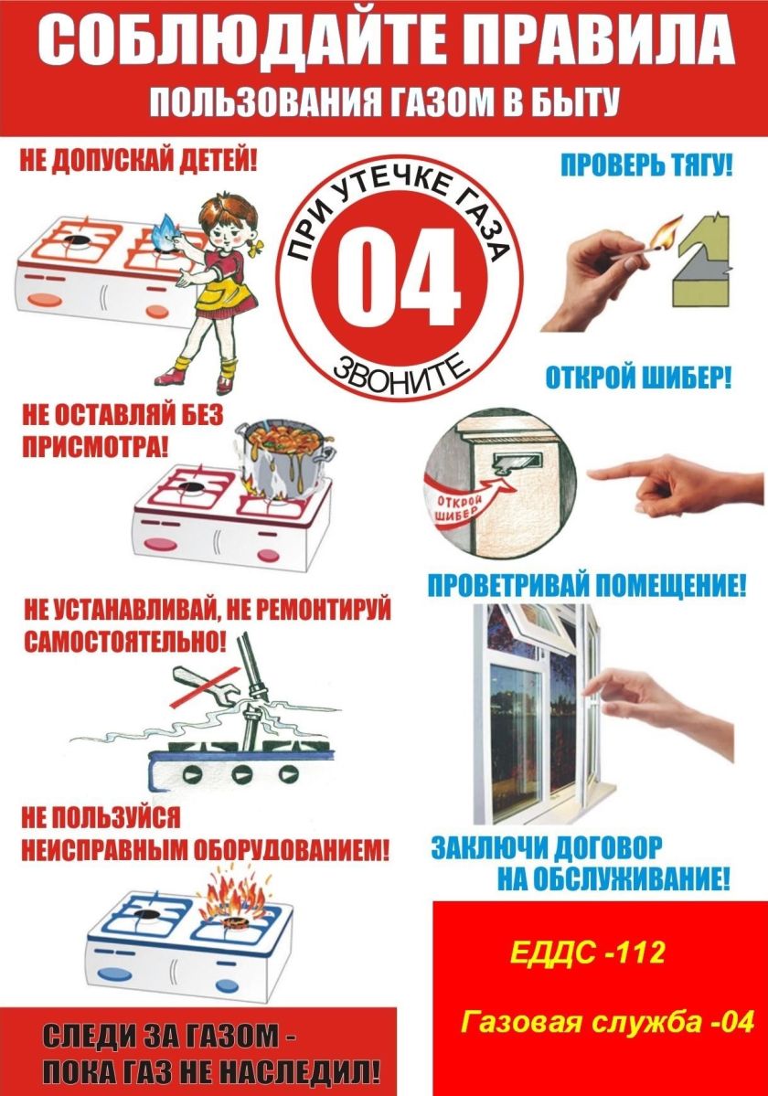 Соблюдайте правила пользования газом в быту