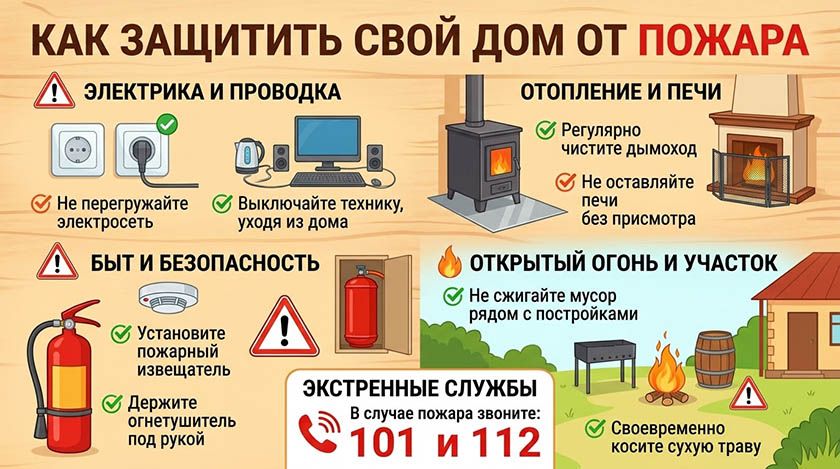Как защитить свой дом от пожара
