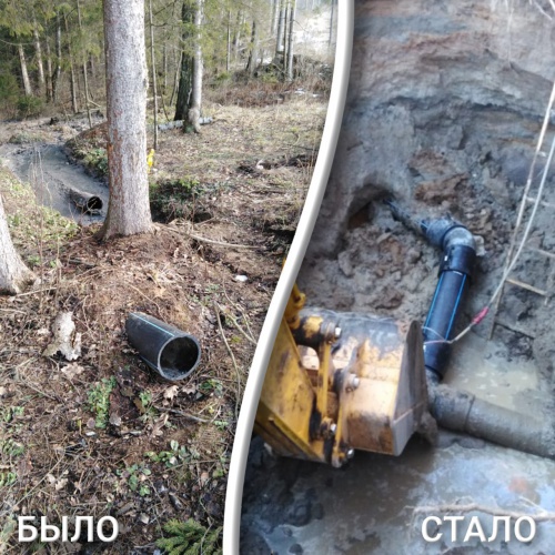 Аварию на канализационных сетях устранили в деревне Сабурово
