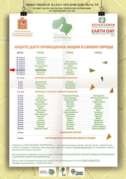 День Земли - 2015 – «Эко-Марафон-Переработка»