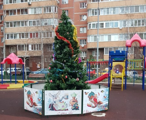 По просьбам жителей установлена новогодняя елка на ул.Успенской