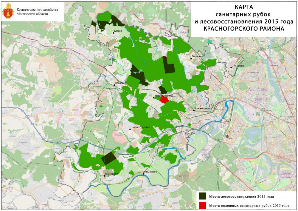 Где будут проходить санитарные рубки и посадка леса в 2015 году