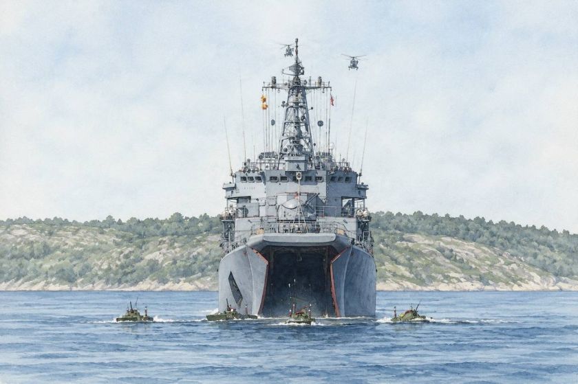 Красногорск поздравил экипаж БДК «Георгий Победоносец» с Днём ВМФ