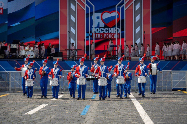 Красногорский образцовый коллектив «Ансамбль «Знаменские барабанщики» выступил на Красной Площади