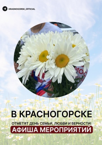 В Красногорске отметят День семьи, любви и верности: афиша мероприятий