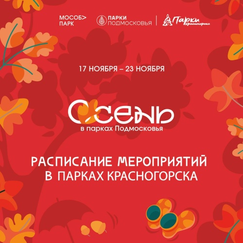 Афиша мероприятий на парковых территориях с 17 по 23 ноября