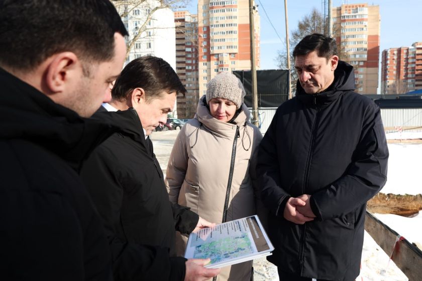 Андрей Воробьев проинспектировал строительство поликлиники в Нахабино и рассказал о развитии инфраструктуры Красногорска