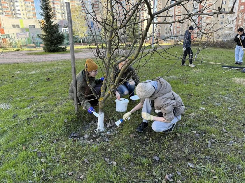 Учителя, воспитатели, школьники и детсадовцы -  образовательный блок и воспитанники в полном составе вышел на Всероссийский субботник