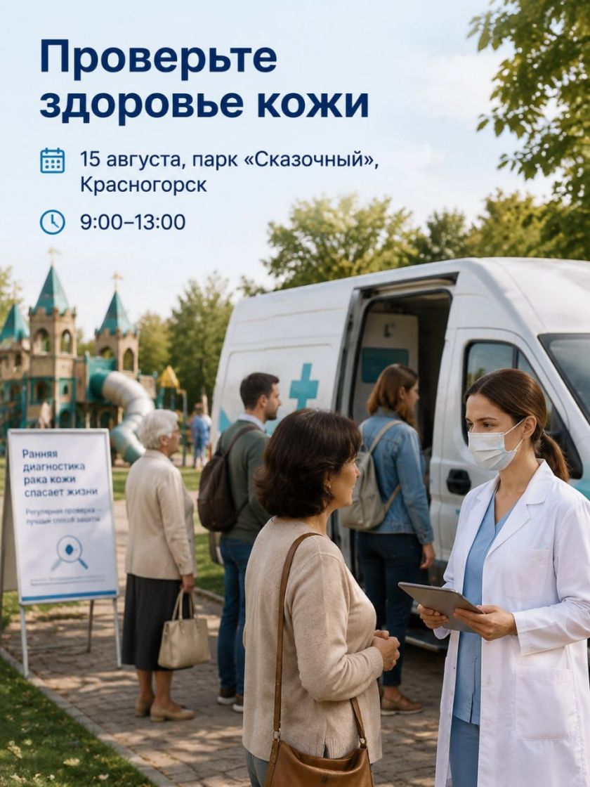 Жители Красногорска смогут провериться на рак кожи в парке «Сказочный» в субботу  