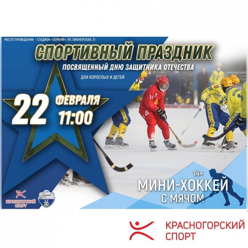 Турнир по мини-хоккею с мячом пройдет на стадионе «Зоркий» 22 февраля