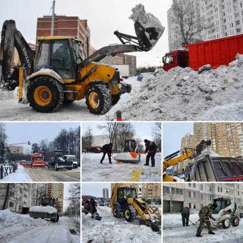 Дорожные и коммунальные службы округа в круглосуточном режиме расчищают территории от снега
