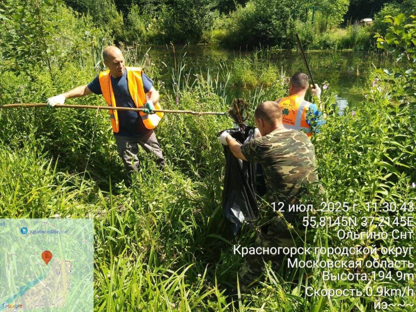 Берег реки Липки очистили в Красногорске