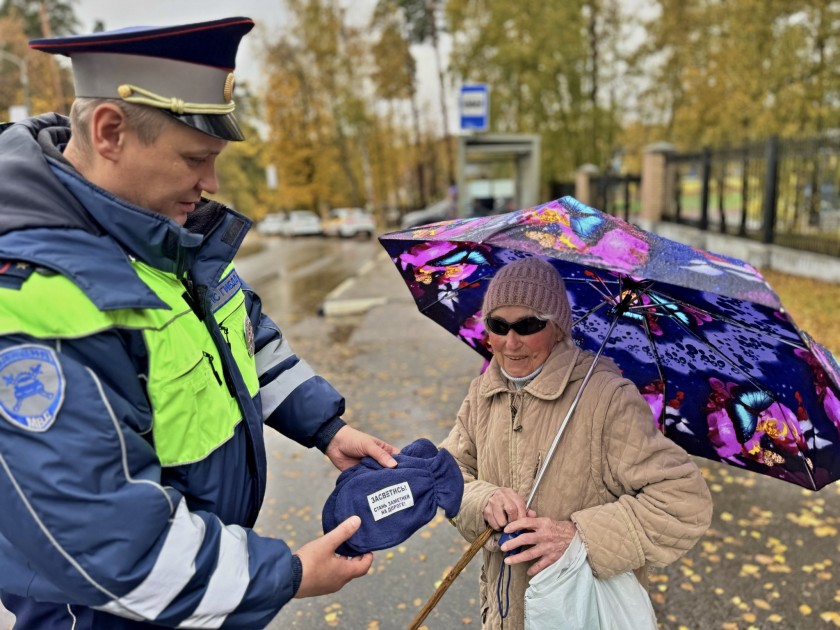 Сотрудники Подмосковной Госавтоинспекции рассказали о трудностях перехода проезжей части пешеходов с белой тростью.