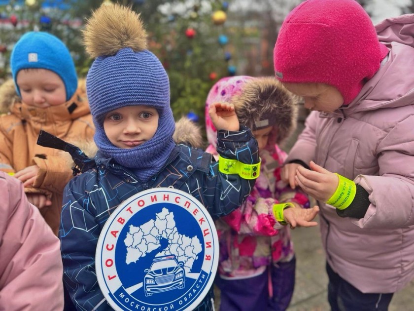 «Засветись как ёлочка!»: юные помощники украсили елку Госавтоинспекции