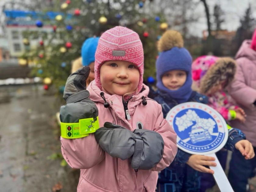 «Засветись как ёлочка!»: юные помощники украсили елку Госавтоинспекции