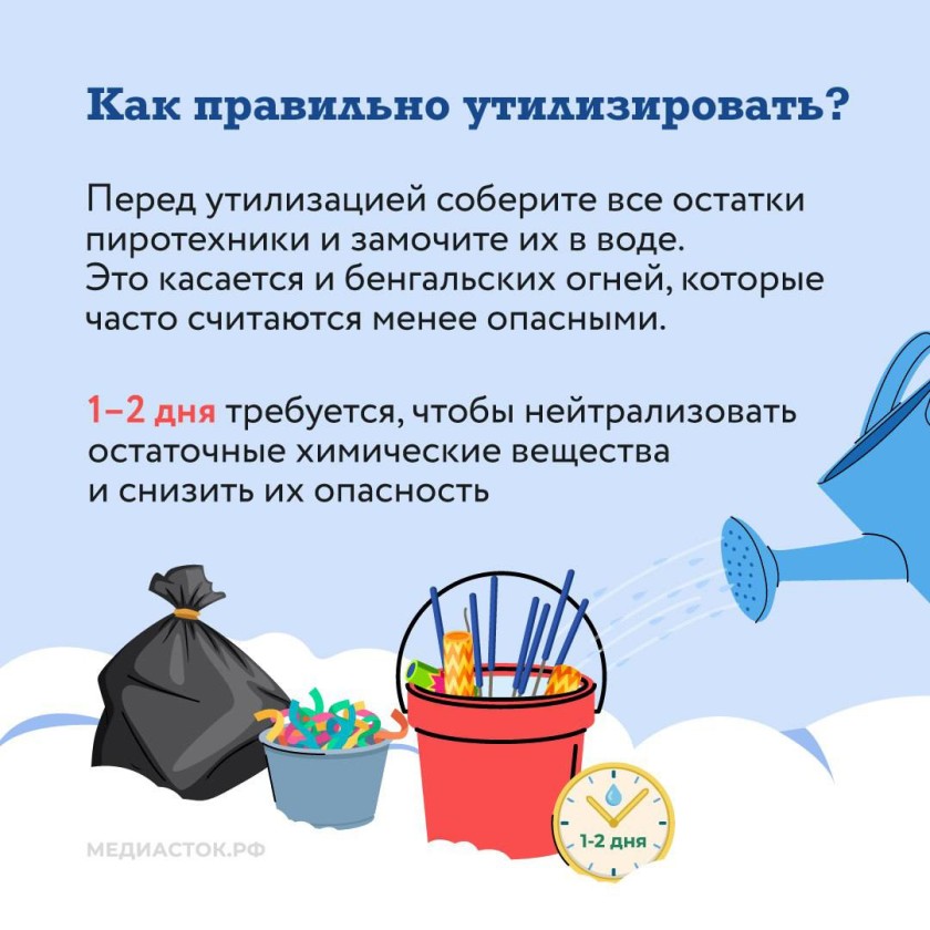 Как правильно утилизировать хлопушки и бенгальские огни