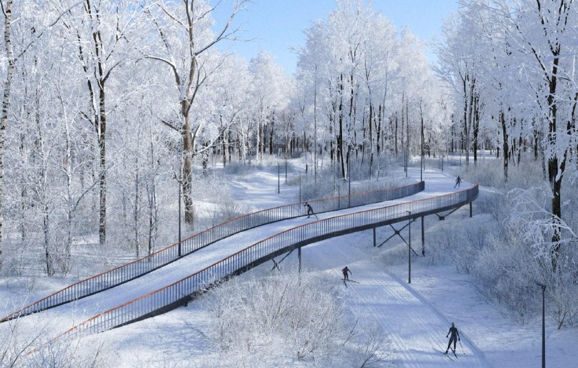 Лыжная трасса и площадка для падел-тенниса появятся в лесопарке в Красногорске