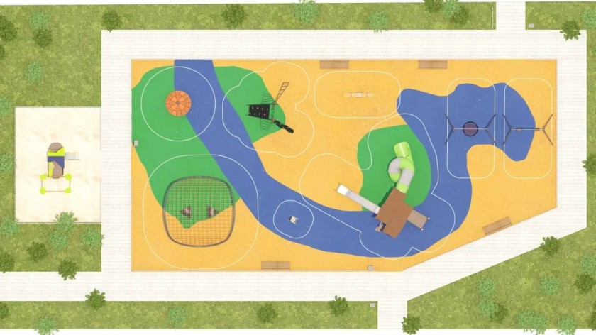 Работы по обустройству детской игровой площадке идут во дворе дома №45 по улице Ленина в Красногорске