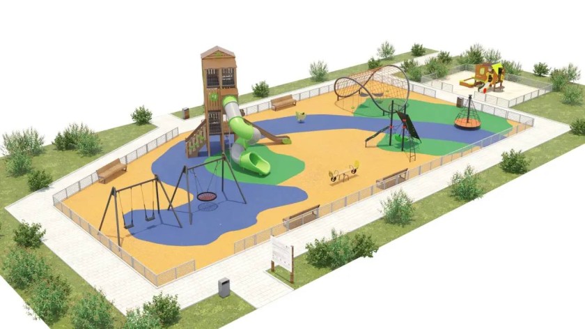 Работы по обустройству детской игровой площадке идут во дворе дома №45 по улице Ленина в Красногорске