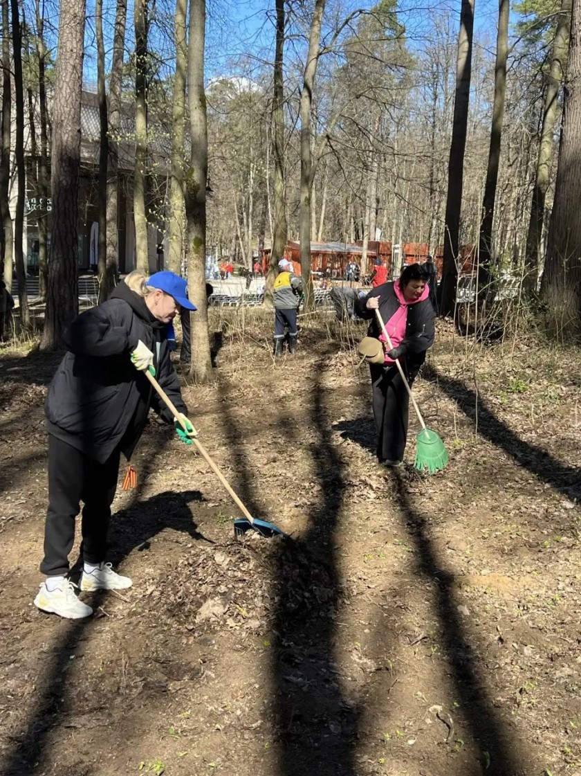 Сотрудники компании «Водоканал «Павшино» и Дворца культуры «Подмосковье» приняли участие во Всероссийском субботнике в Красногорске, на территории у «Зеленого театра» в Городском парке