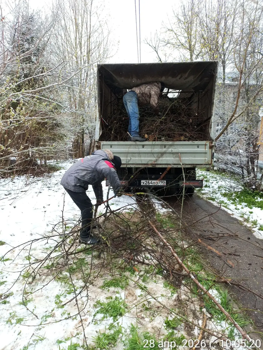 Апрельский снег в Красногорске: весна взяла паузу, а дворники - лопаты