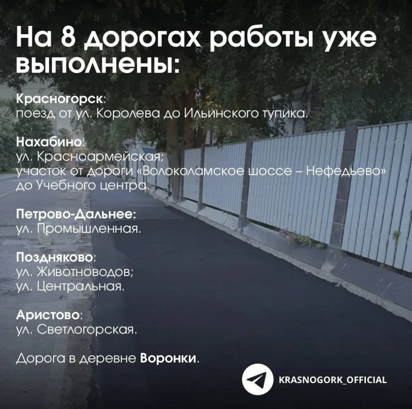 Более 5,6 километров дорог общей площадью свыше 61 тысячи квадратных метров отремонтируют в Красногорске этим летом