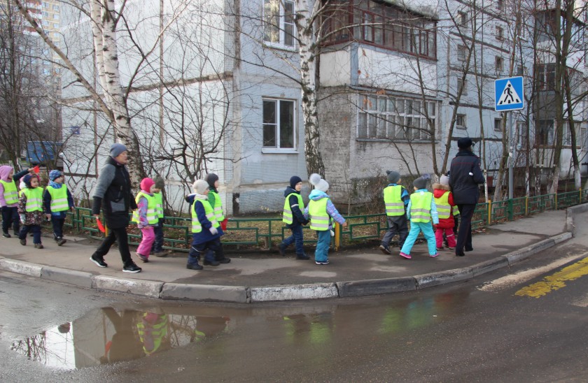 Дошкольников Красногорска научили переходить дорогу