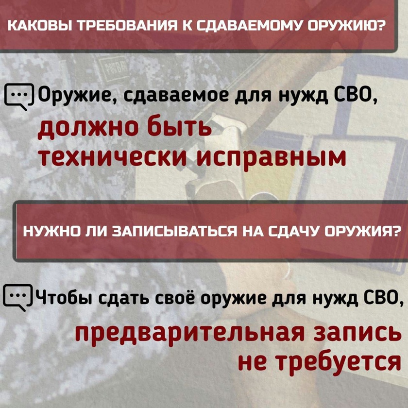 Как передать свое оружие на нужды СВО