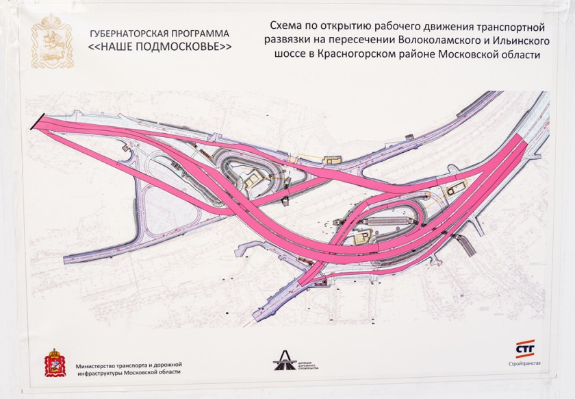 Андрей Воробьев открыл рабочее движение на развязке Волоколамское-Ильинское шоссе 