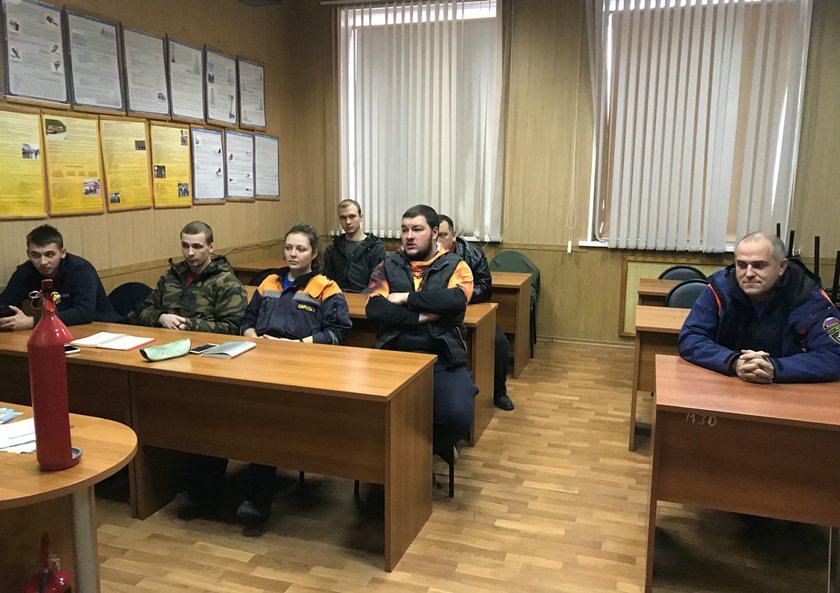 Обучение добровольных пожарных в Красногорске