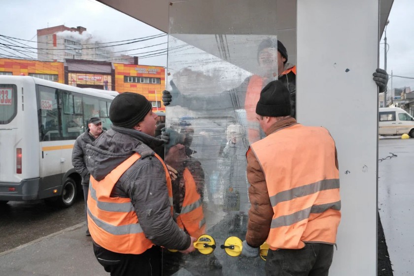 В Красногорске устанавливают новые автобусные остановки